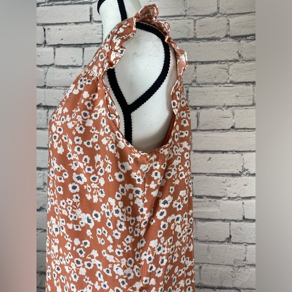 Vera Wang Orange Floral Boho Maxi Dress Sun Dress with Belt size Medium - Picture 7 of 12